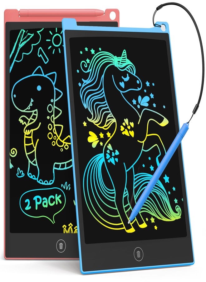 TECJOE 2 Pack LCD Writing Tablet, 10 Inch Colorful Doodle Board Drawing Tablet for Kids, Kids Travel Learning Toys Christmas Birthday Gifts for 3 4 5 6 Year Old Boys and Girls Toddlers - Image 1